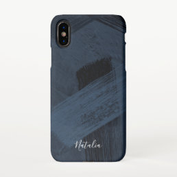 Abstract Blue Paint Stroke Pattern iPhone XS Case