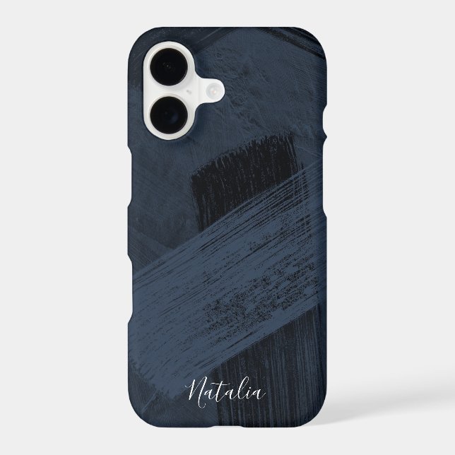 Abstract Blue Paint Stroke Pattern iPhone Case (Back)