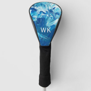 Abstract Blue Paint Waves Golf Head Cover