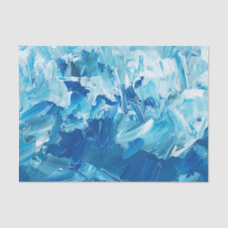 Abstract Blue Paint Waves Tissue Paper