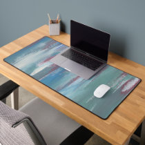 Abstract Blue Painting Desk Mat