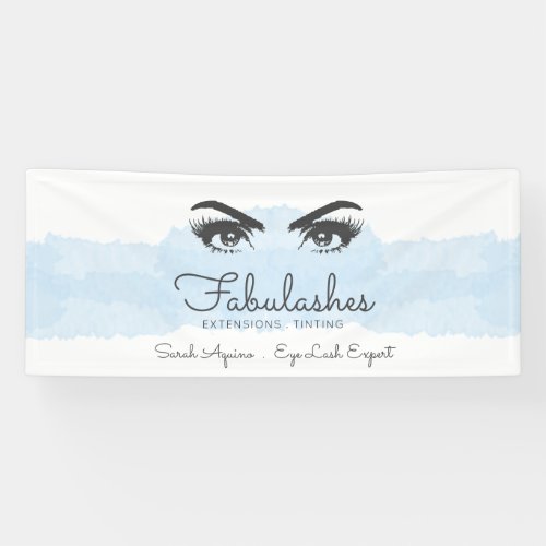 Abstract Blue Pastel Makeup Lashes Brows Extension Banner