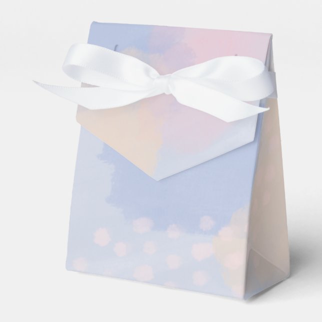 Abstract Blue Pastel Modern Art Favor Boxes (Front Side)