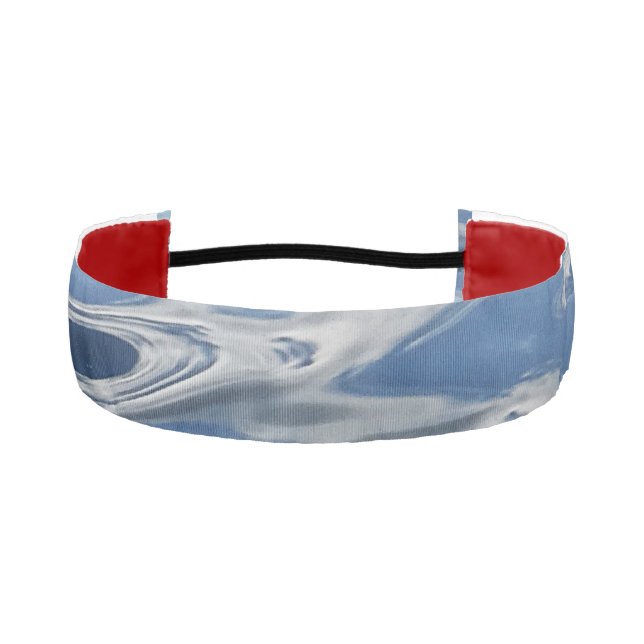 Abstract blue pattern athletic headband (Front)