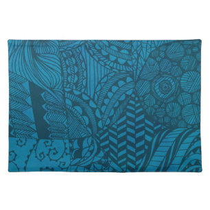 Abstract Blue Pattern Cloth Placemat