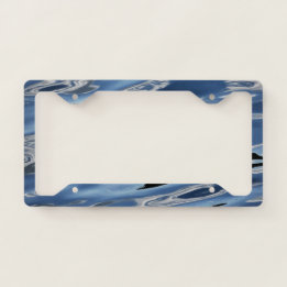 Abstract blue pattern license plate frame