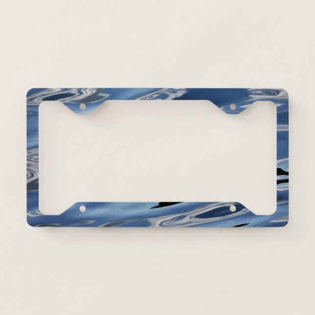 Abstract blue pattern license plate frame (Front)
