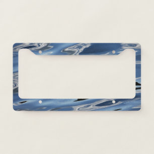 Abstract blue pattern license plate frame