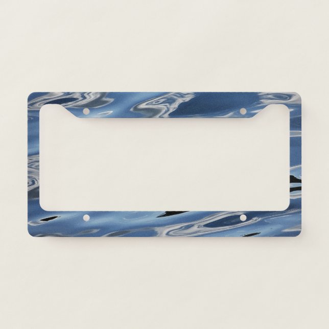 Abstract blue pattern license plate frame (Front)