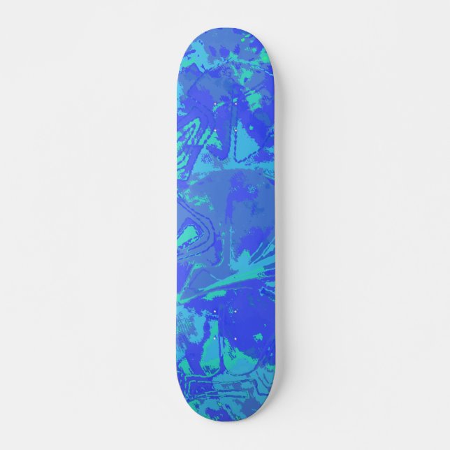 Abstract Blue Pattern skateboard (Front)