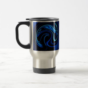 Abstract Blue Peacock Travel Mug