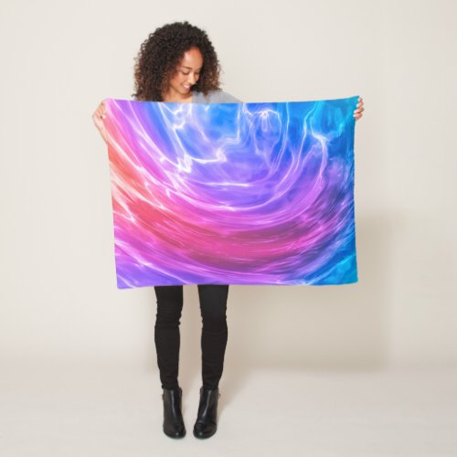 Abstract Blue Pink Purple Liquid Artwork  Fleece Blanket