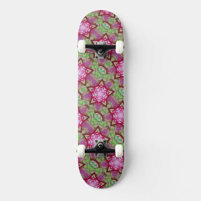 ABSTRACT BLUE PINK PURPLE STARS SKATEBOARD DECK (Front)