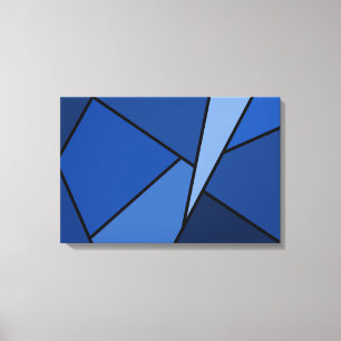 Abstract Blue Polygons Canvas Print