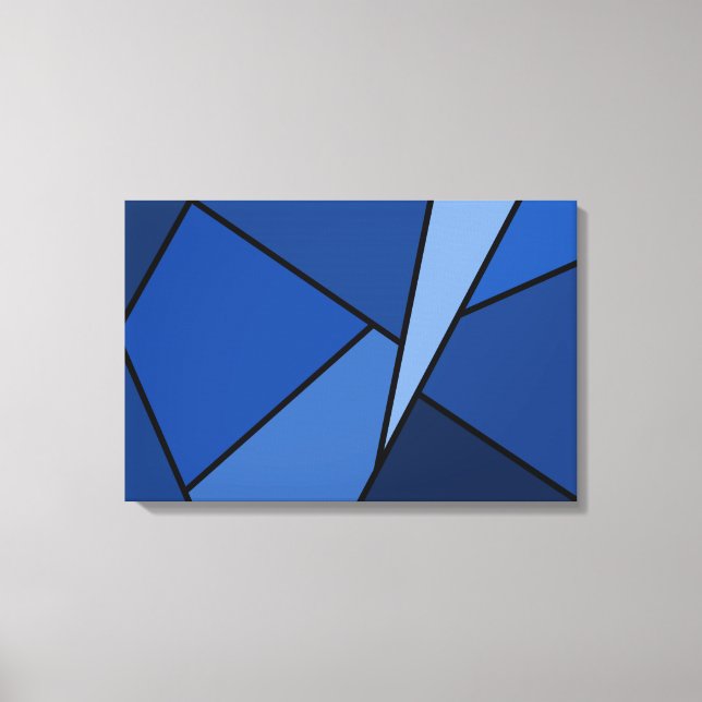 Abstract Blue Polygons Canvas Print (Front)