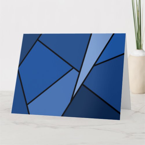 Abstract Blue Polygons Card