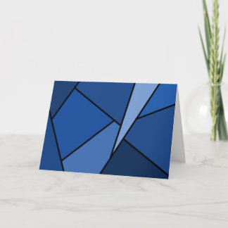 Abstract Blue Polygons Card