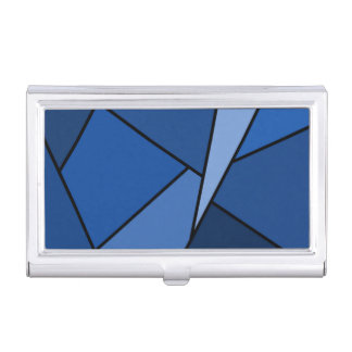 Abstract Blue Polygons Case For Business Cards
