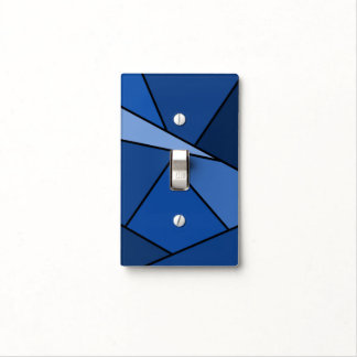 Abstract Blue Polygons Light Switch Cover