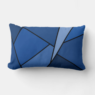 Abstract Blue Polygons Lumbar Pillow