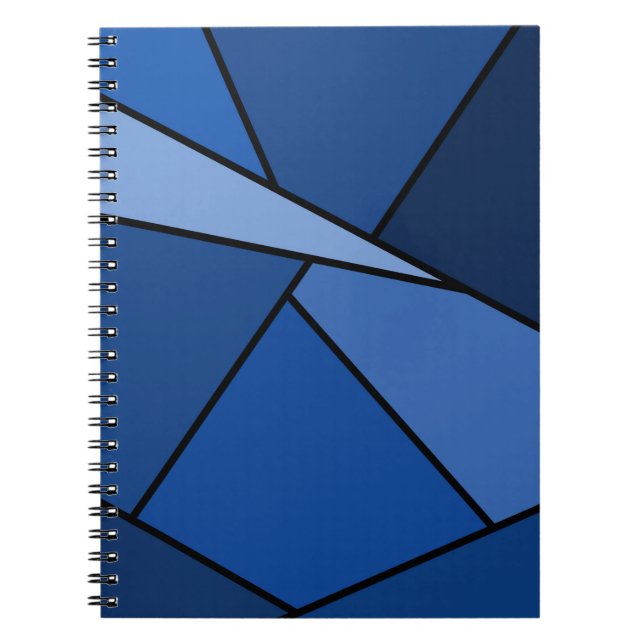 Abstract Blue Polygons Notebook (Front)