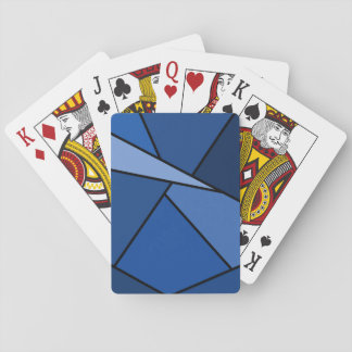 Abstract Blue Polygons Playing Cards