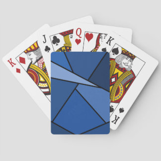 Abstract Blue Polygons Poker Cards