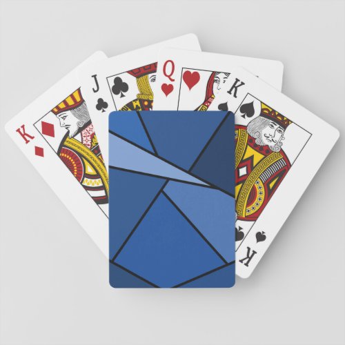 Abstract Blue Polygons Poker Cards