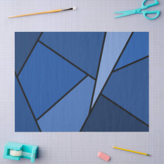 Abstract Blue Polygons Tissue Paper