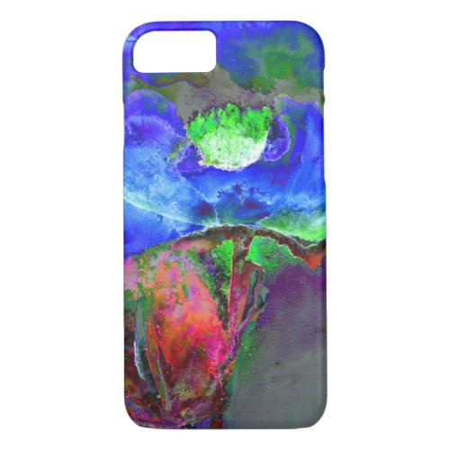 Abstract blue poppy abstract flower floral iPhone 87 case