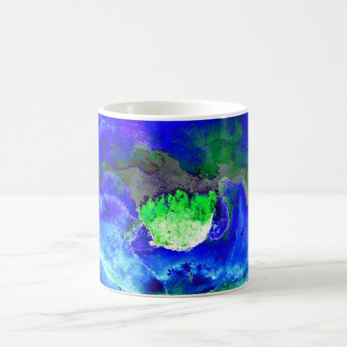 Abstract blue poppy abstract flower floral coffee mug