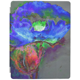 Abstract blue poppy abstract flower floral iPad smart cover