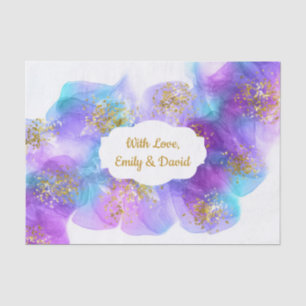 Abstract Blue Purple Alcohol Ink Art Personalized Tissue Paper