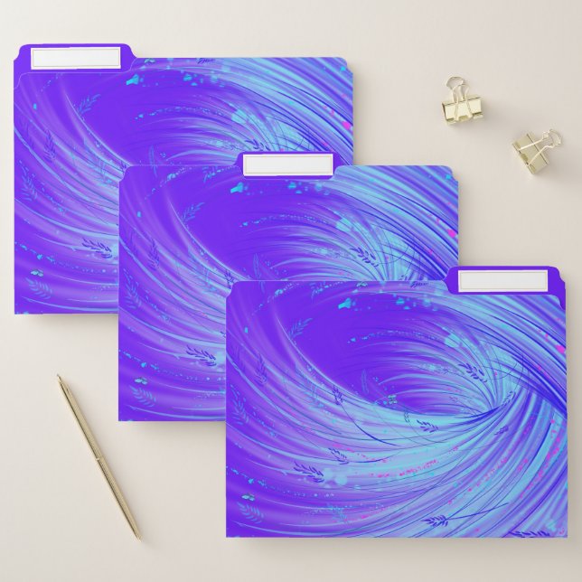 Abstract Blue purple  Enchanted Garden File Folder (Set)