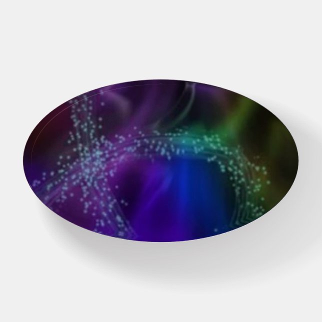 Abstract Blue Purple Fly Away Butterfly Collection Paperweight (Front)