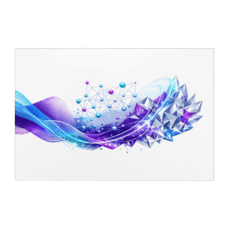 Abstract Blue Purple Futuristic Network Acrylic Print