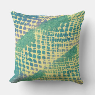 Abstract Blue Purple Green, Yellow Outdoor Pillows