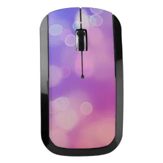 Abstract Blue Purple Pink Bokeh Gradient Wireless Mouse (Front)