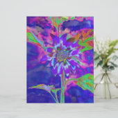 Abstract blue purple sunflower | retro funky (Standing Front)