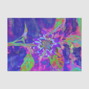 Abstract blue purple sunflower retro funky tissue paper