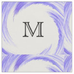 Abstract Blue Purple Swirl Monogram Fabric