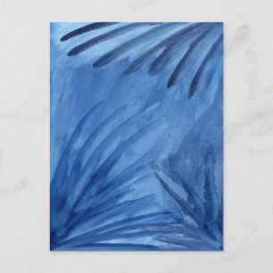 Abstract Blue Rays Watercolor Painting Postcard