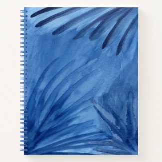 Abstract Blue Rays Watercolor Painting Sketch Note Notebook