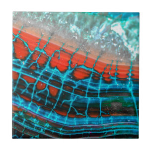 Abstract Blue Red Dragon Vein Agate Skin Sea Tile