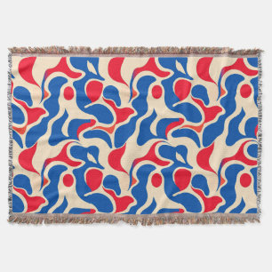 🔵🔴⚪ Abstract Blue Red White For Modern Home Throw Blanket
