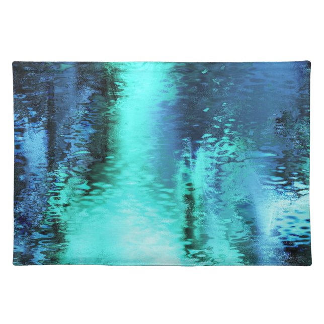 Abstract blue reflection cloth placemat (Front)