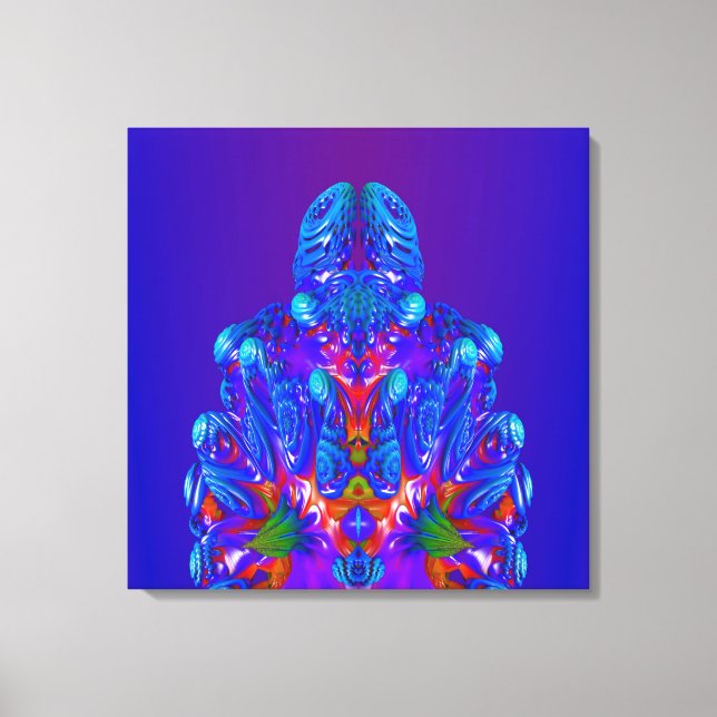 Abstract Blue Robot Canvas Print (Front)