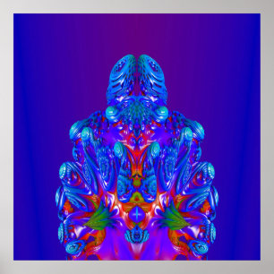 Abstract Blue Robot Poster
