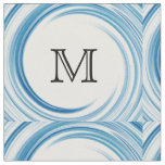Abstract Blue Sapphire Swirl Monogram Fabric