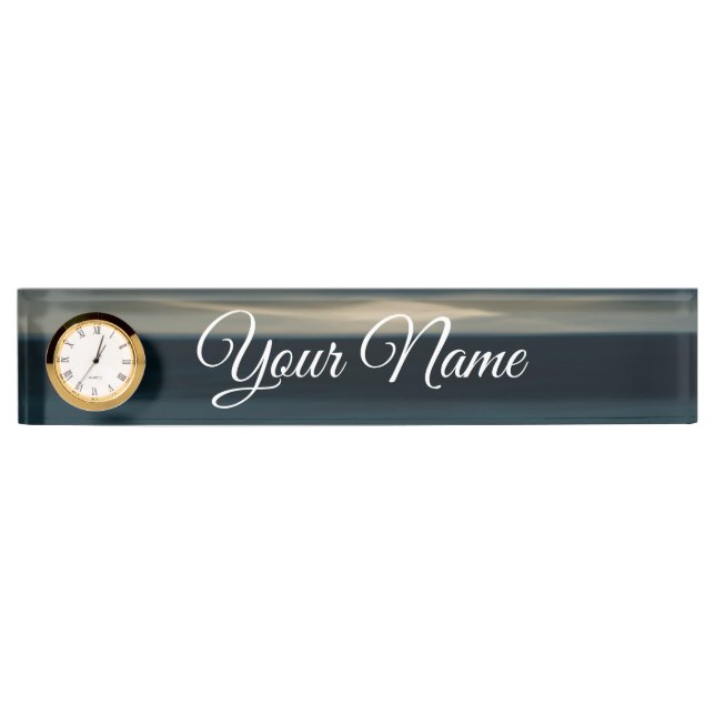 abstract blue sea name plate (Front)